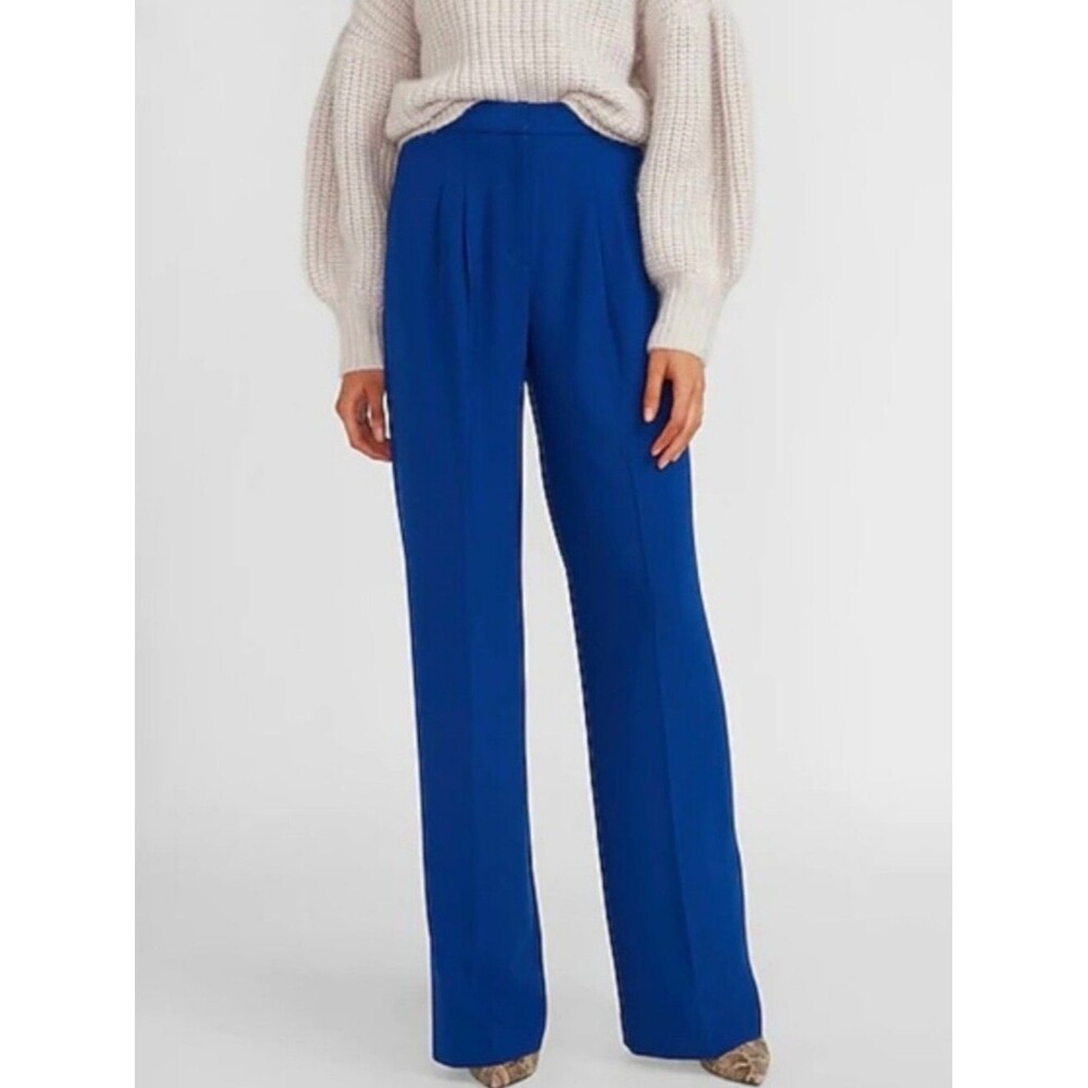 Express Trouser High Rise Wide Leg Pants Cobalt Size 2 R NWT
